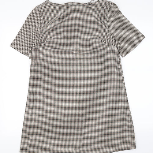Avenue Womens Brown Gingham  A-Line  Size 12