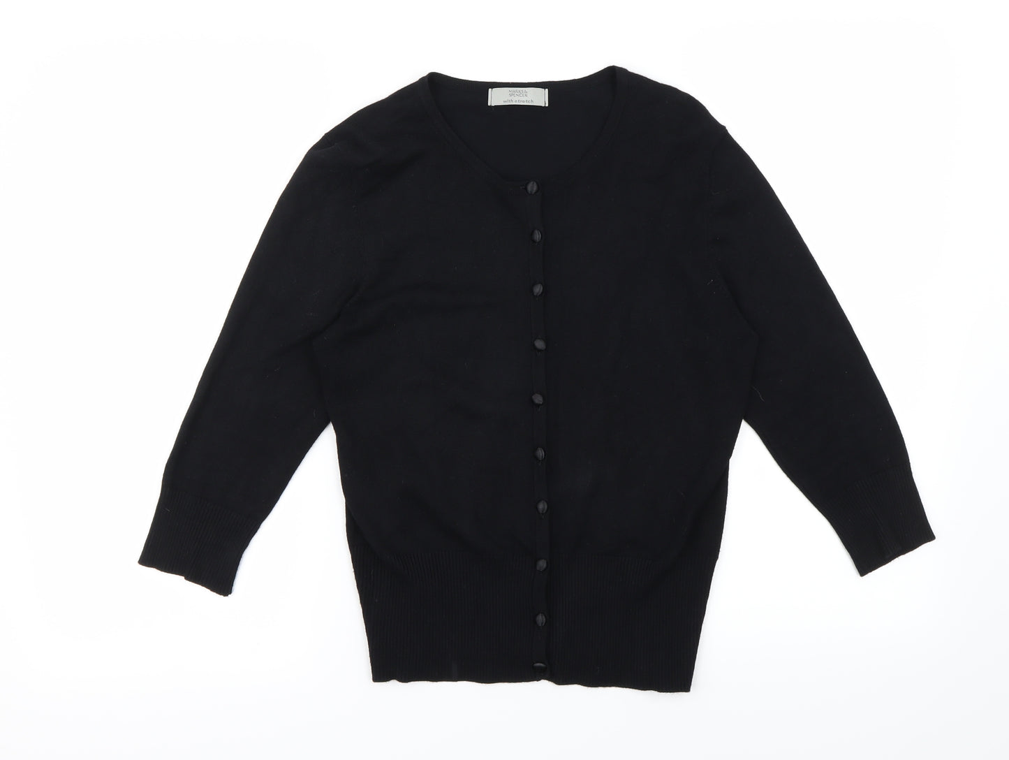 M&S  Womens Black   Cardigan Jumper Size 12