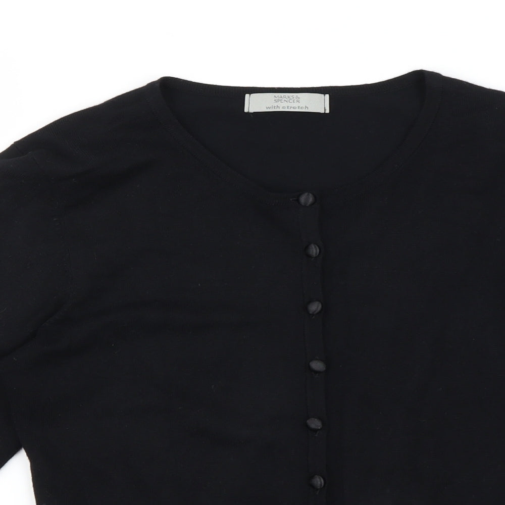 M&S  Womens Black   Cardigan Jumper Size 12
