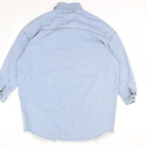 Missguided Womens Blue   Basic Button-Up Size 12