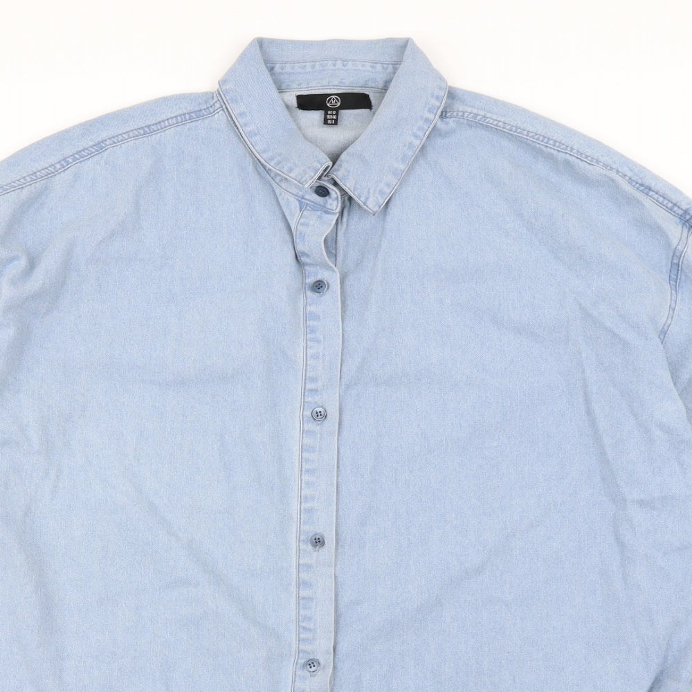 Missguided Womens Blue   Basic Button-Up Size 12