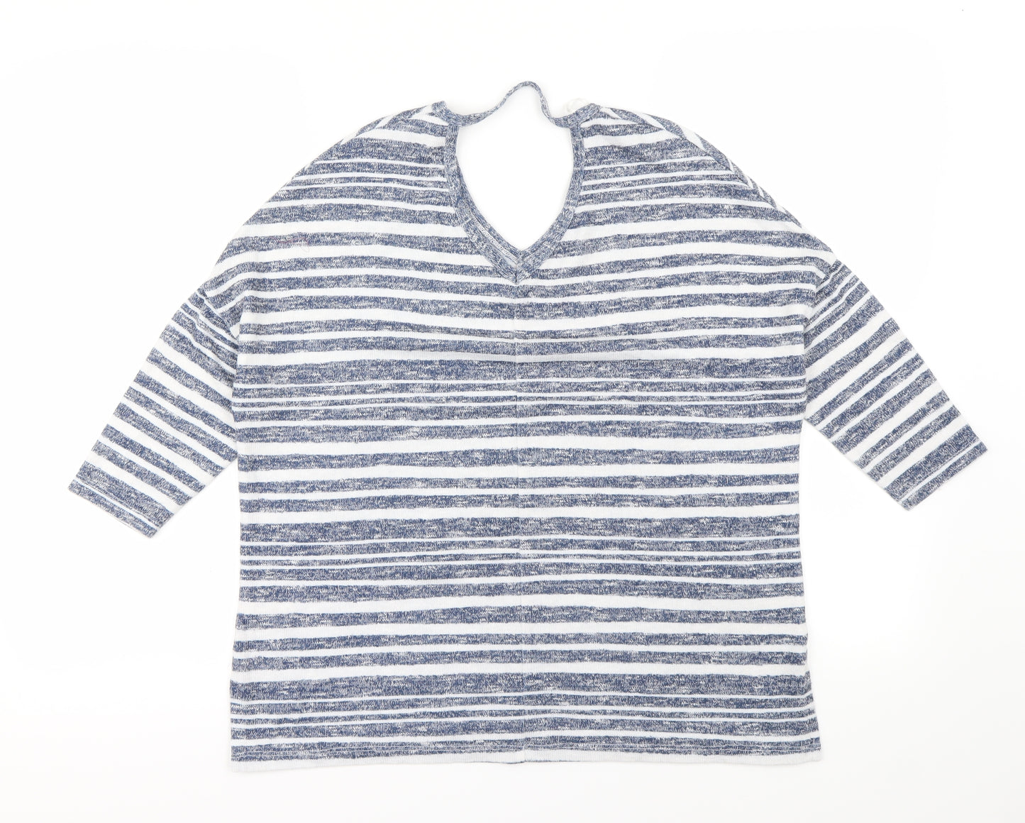 TU Womens Blue Striped  Pullover Sweatshirt Size 8