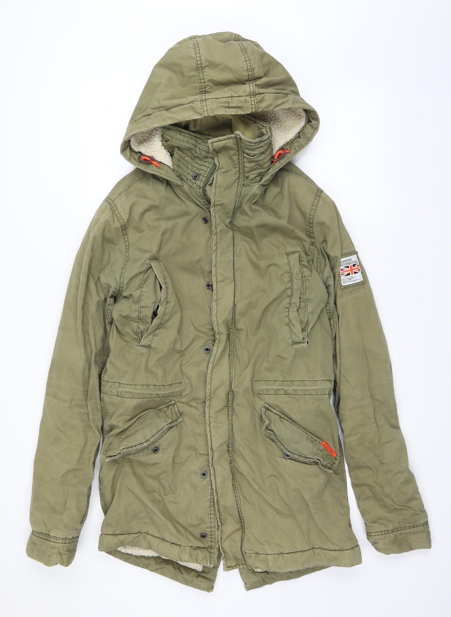Superdry Womens Green   Rain Coat Coat Size S