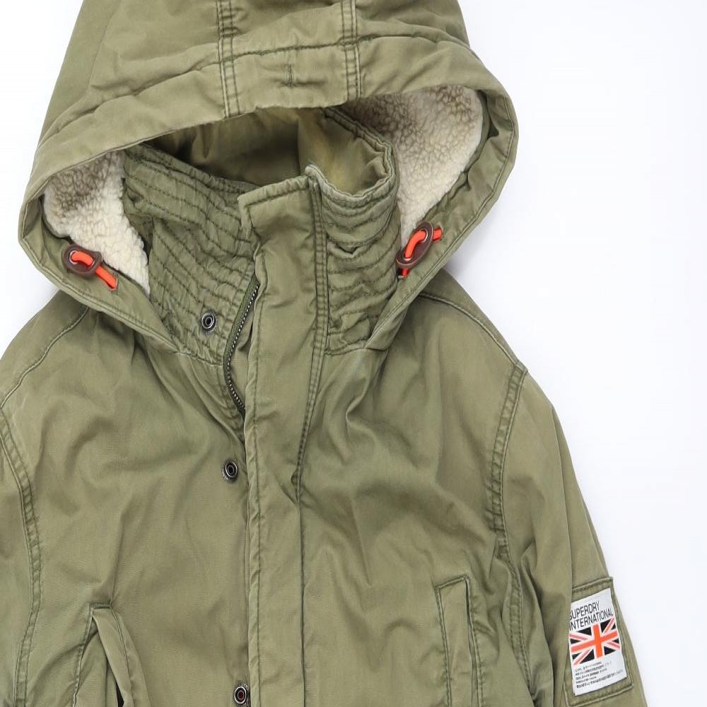 Superdry Womens Green   Rain Coat Coat Size S
