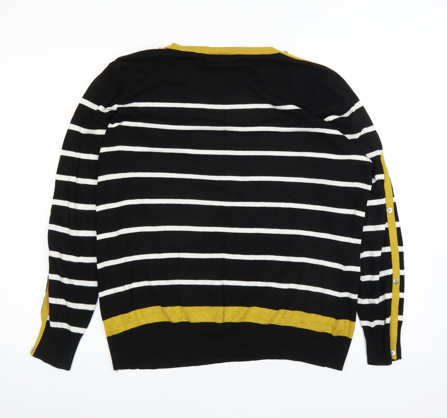 Wallis Womens Black Striped  Basic T-Shirt Size 16