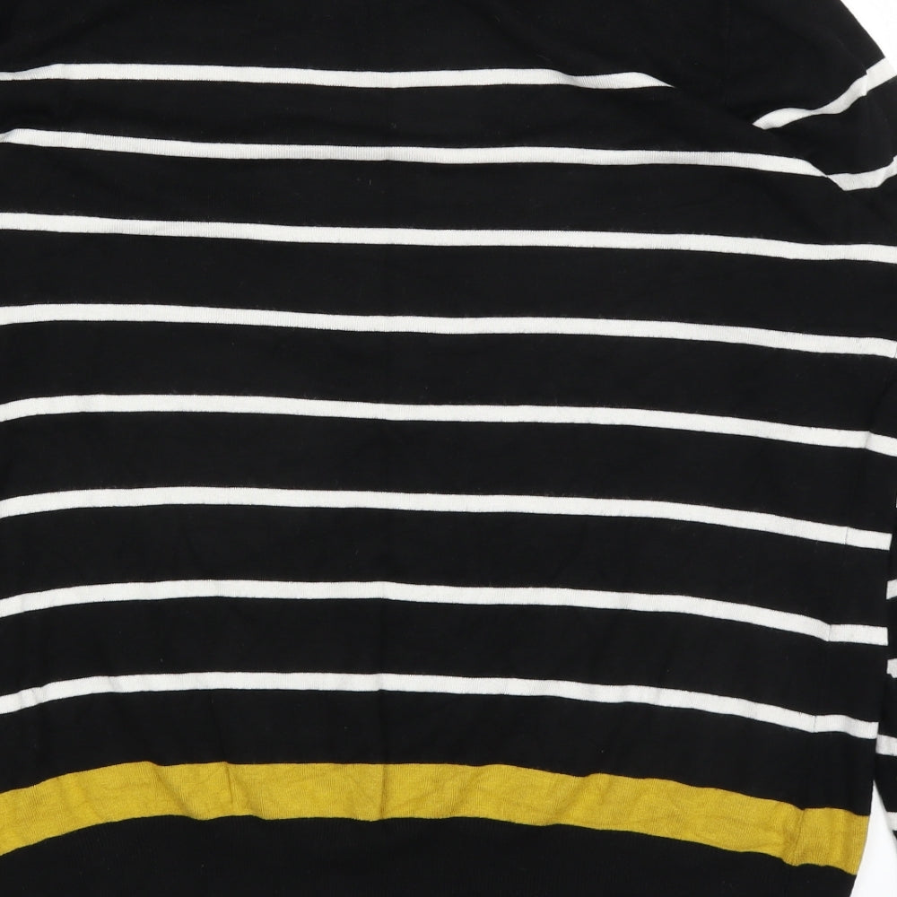 Wallis Womens Black Striped  Basic T-Shirt Size 16