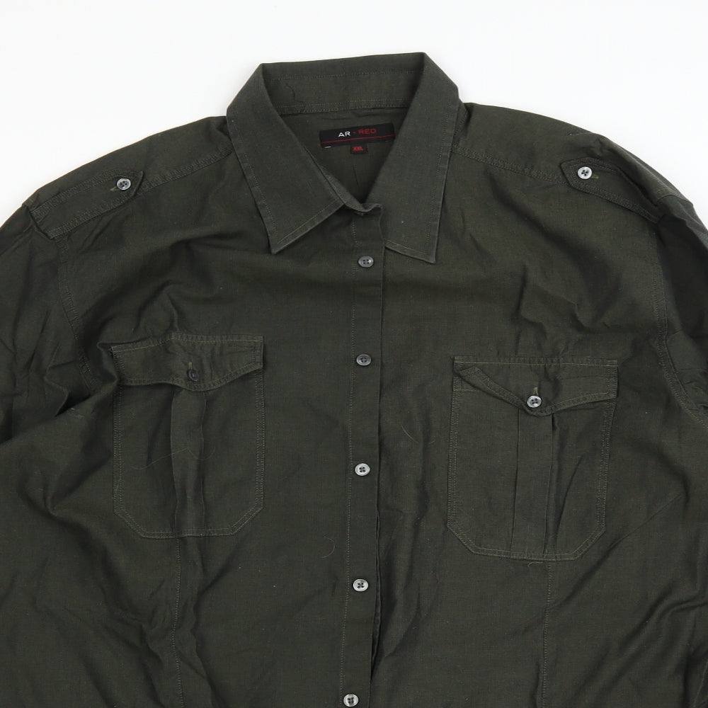 AR Red Mens Green    Dress Shirt Size 2XL
