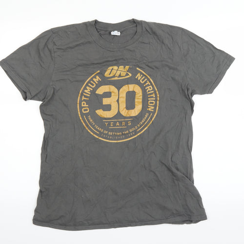 Gilden Mens Grey    T-Shirt Size L
