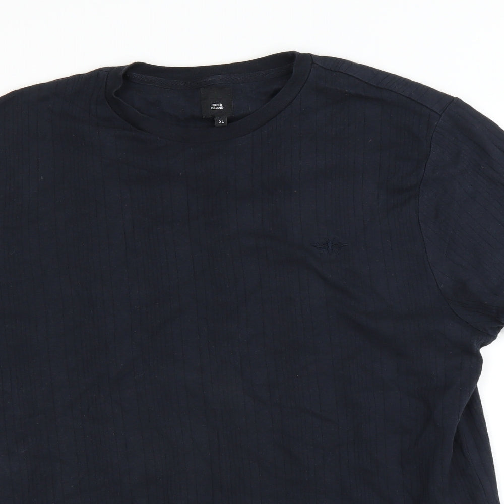 River Island Mens Blue    T-Shirt Size XL