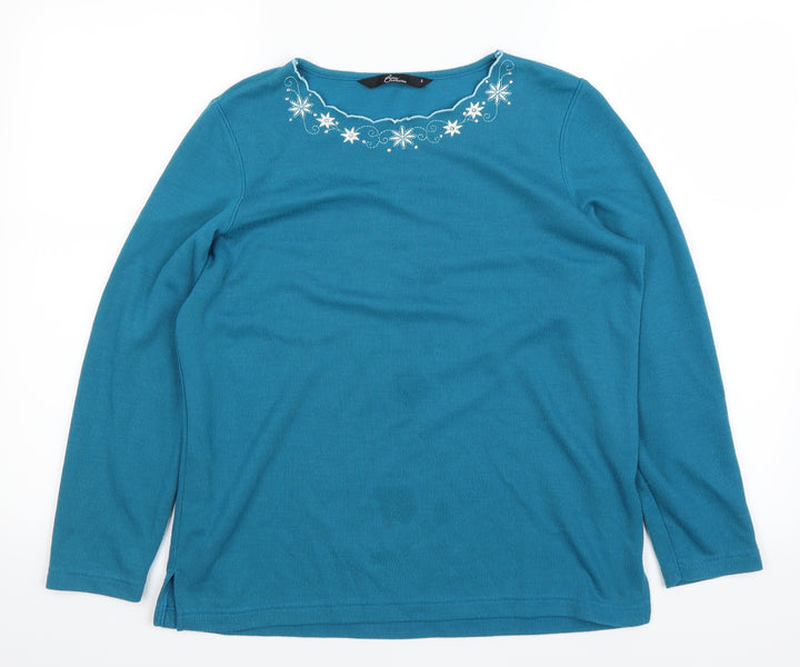 BM Womens Blue Pullover Jumper Size S