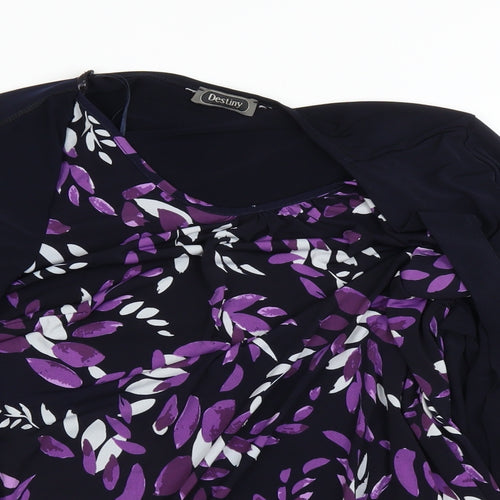 Destiny Womens Blue   Basic T-Shirt Size 14