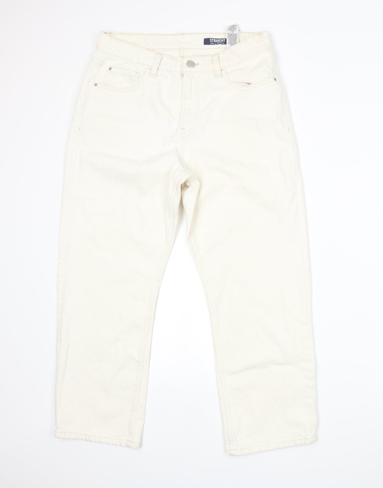 Marks and Spencer Womens White   Straight Jeans Size 12 L24 in