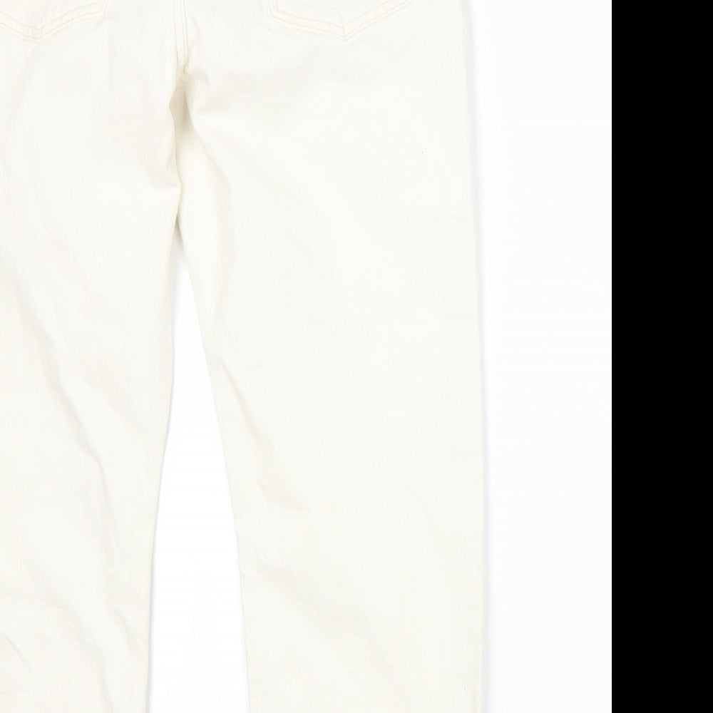 Marks and Spencer Womens White   Straight Jeans Size 12 L24 in