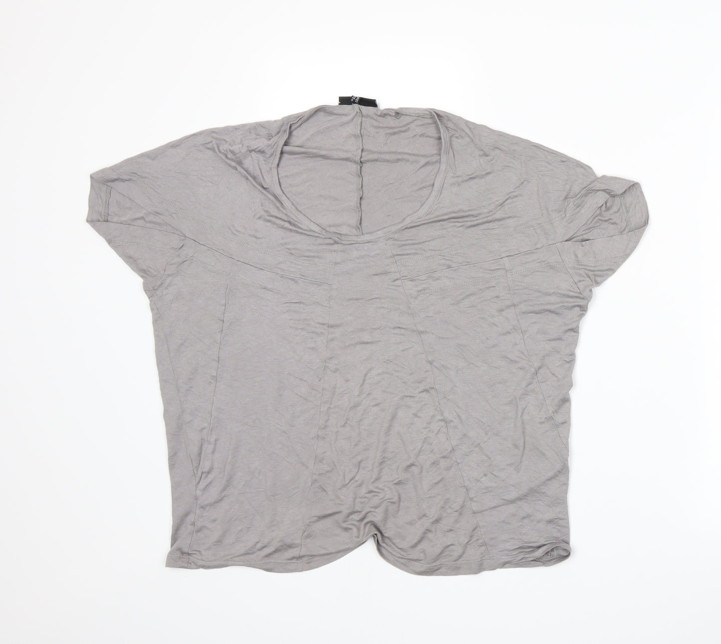 Warehouse Womens Grey   Basic T-Shirt Size 16