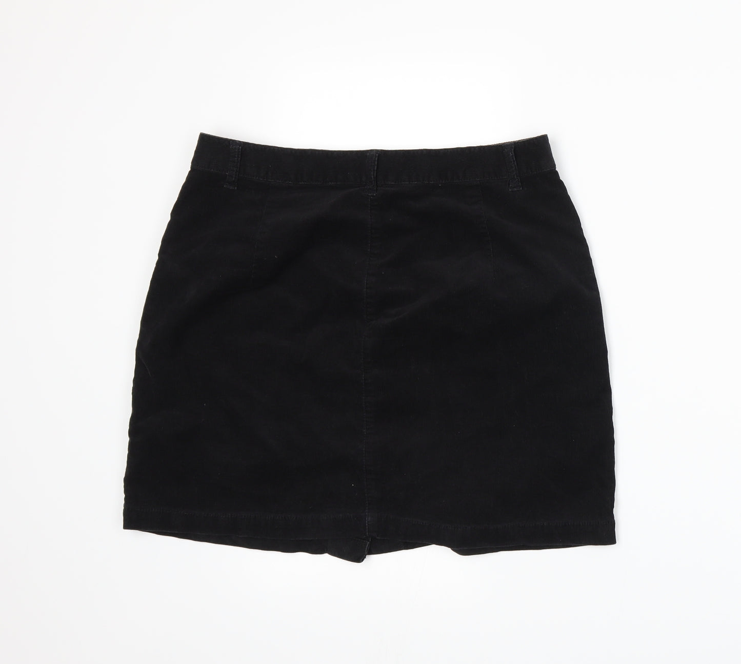 Marks and Spencer Womens Black  Corduroy A-Line Skirt Size 12