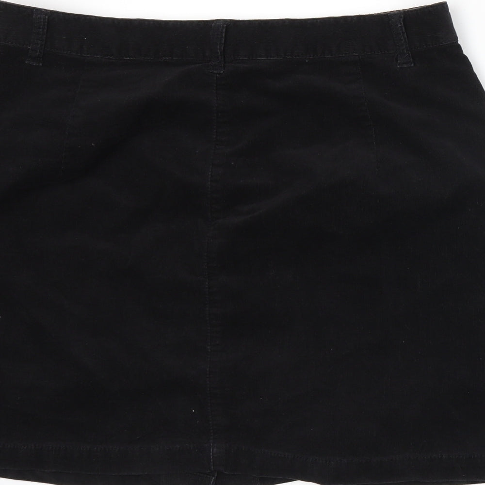 Marks and Spencer Womens Black  Corduroy A-Line Skirt Size 12