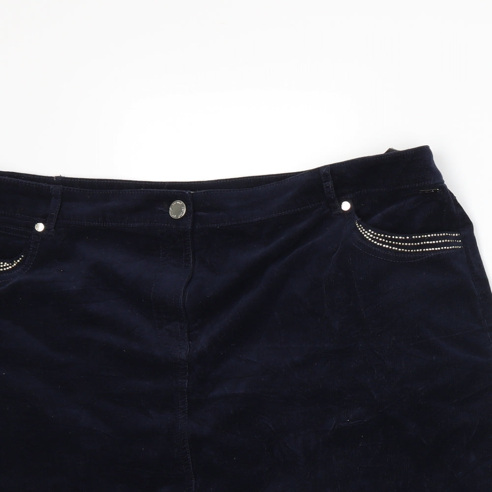 Per Una Womens Blue   A-Line Skirt Size 20