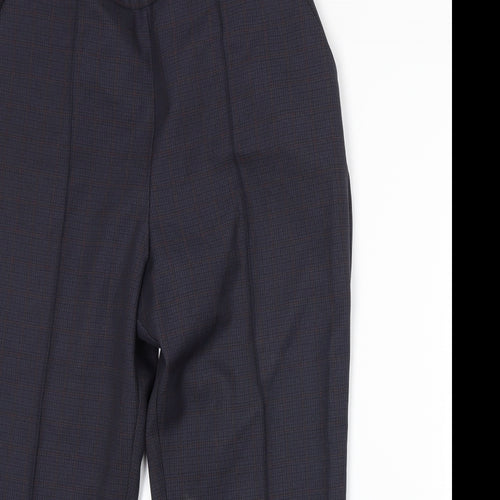 Marks and Spencer Womens Blue Plaid  Trousers  Size 16 L24 in