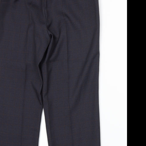 Marks and Spencer Womens Blue Plaid  Trousers  Size 16 L24 in