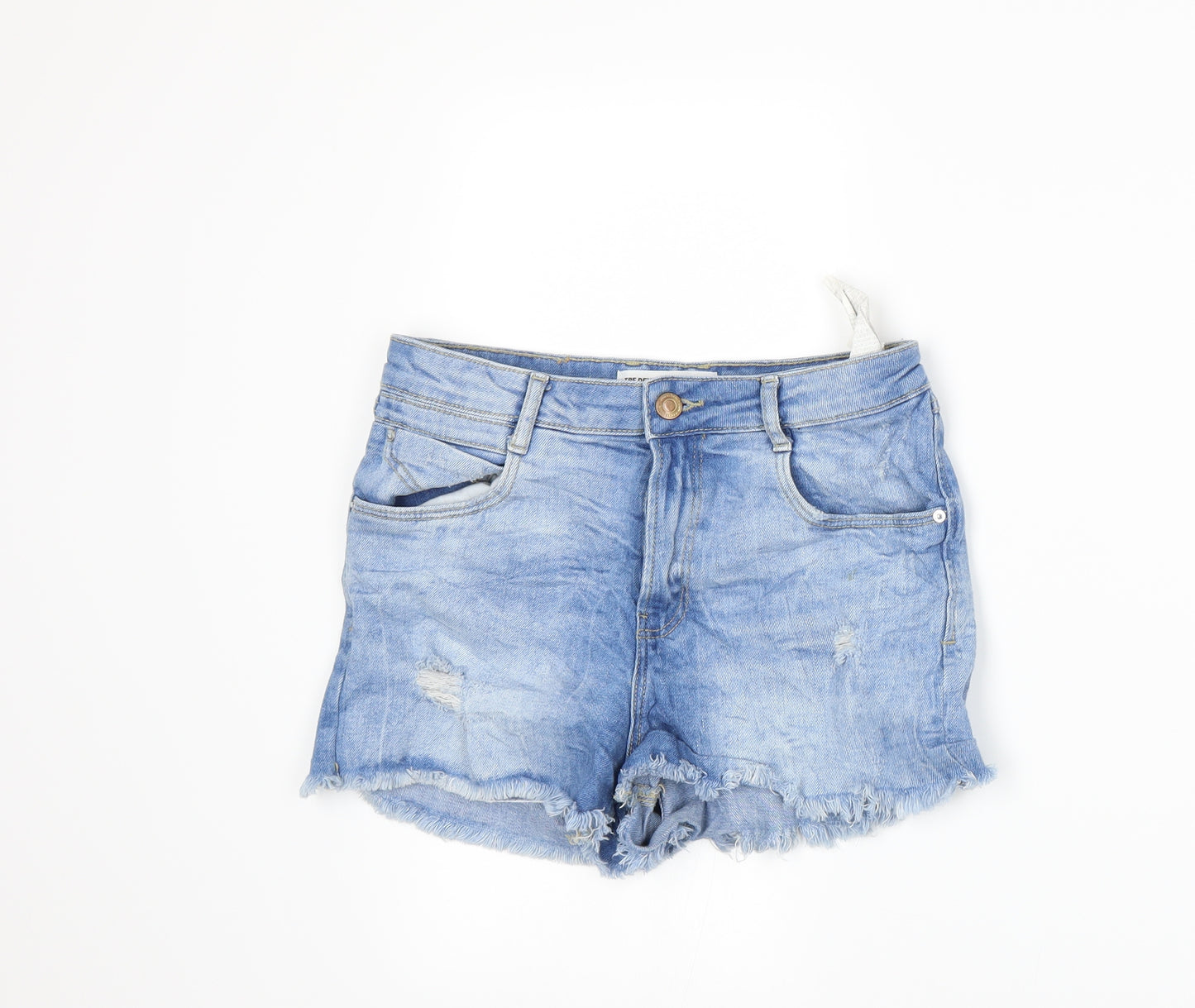 Zara Womens Blue  Denim Cut-Off Shorts Size 10