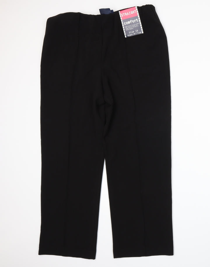 Isle Womens Black Trousers Size 16 L25 in