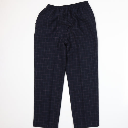 Marks and Spencer Womens Blue Plaid  Trousers  Size 12 L26 in
