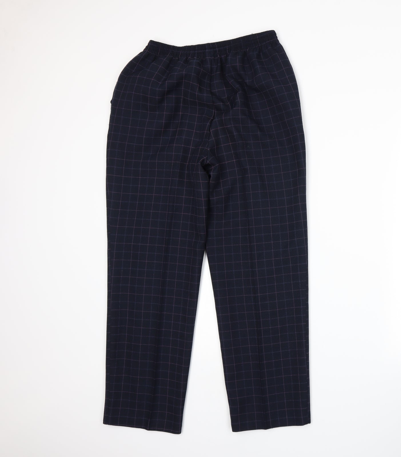 Marks and Spencer Womens Blue Plaid  Trousers  Size 12 L26 in