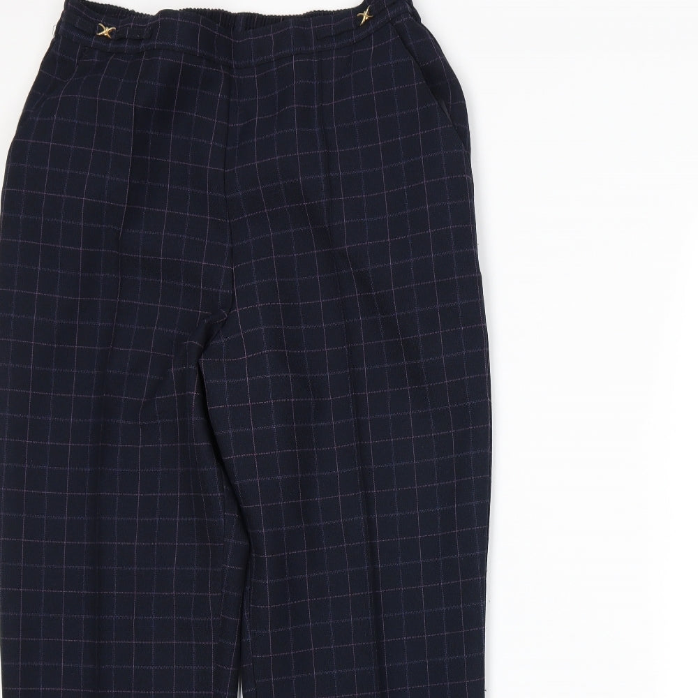 Marks and Spencer Womens Blue Plaid  Trousers  Size 12 L26 in