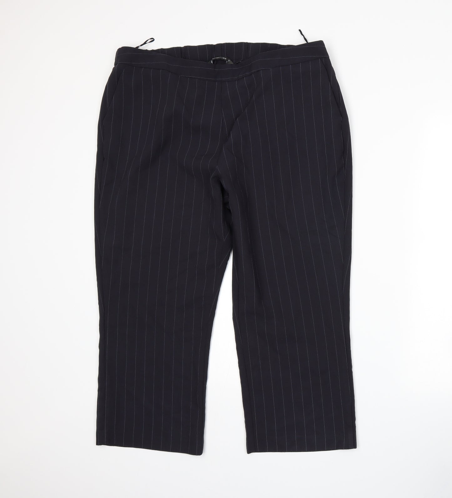 Bonmarché Womens Blue Striped  Trousers  Size 18 L22 in