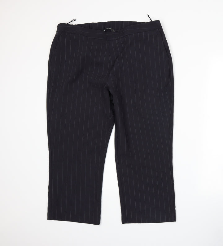 Bonmarché Womens Blue Striped  Trousers  Size 18 L22 in