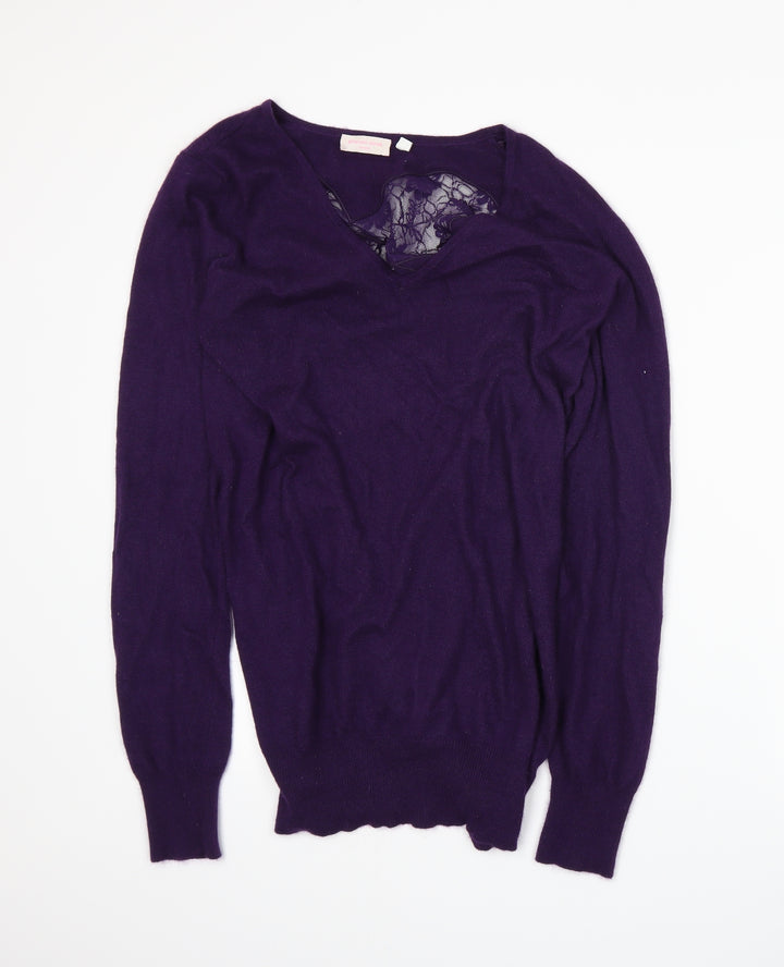 Gharani Strok Womens Purple  Knit Pullover Jumper Size M
