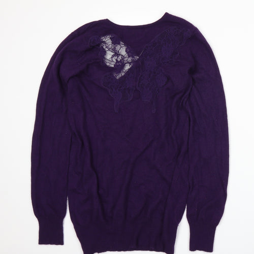 Gharani Strok Womens Purple  Knit Pullover Jumper Size M