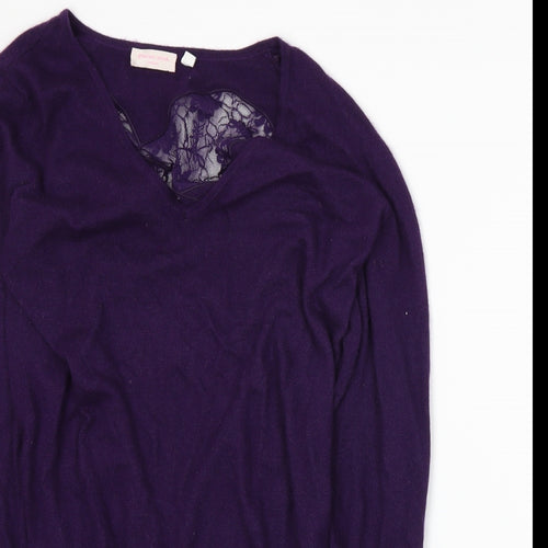 Gharani Strok Womens Purple  Knit Pullover Jumper Size M