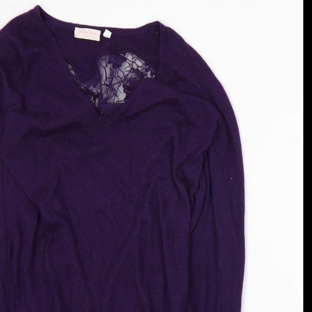 Gharani Strok Womens Purple  Knit Pullover Jumper Size M