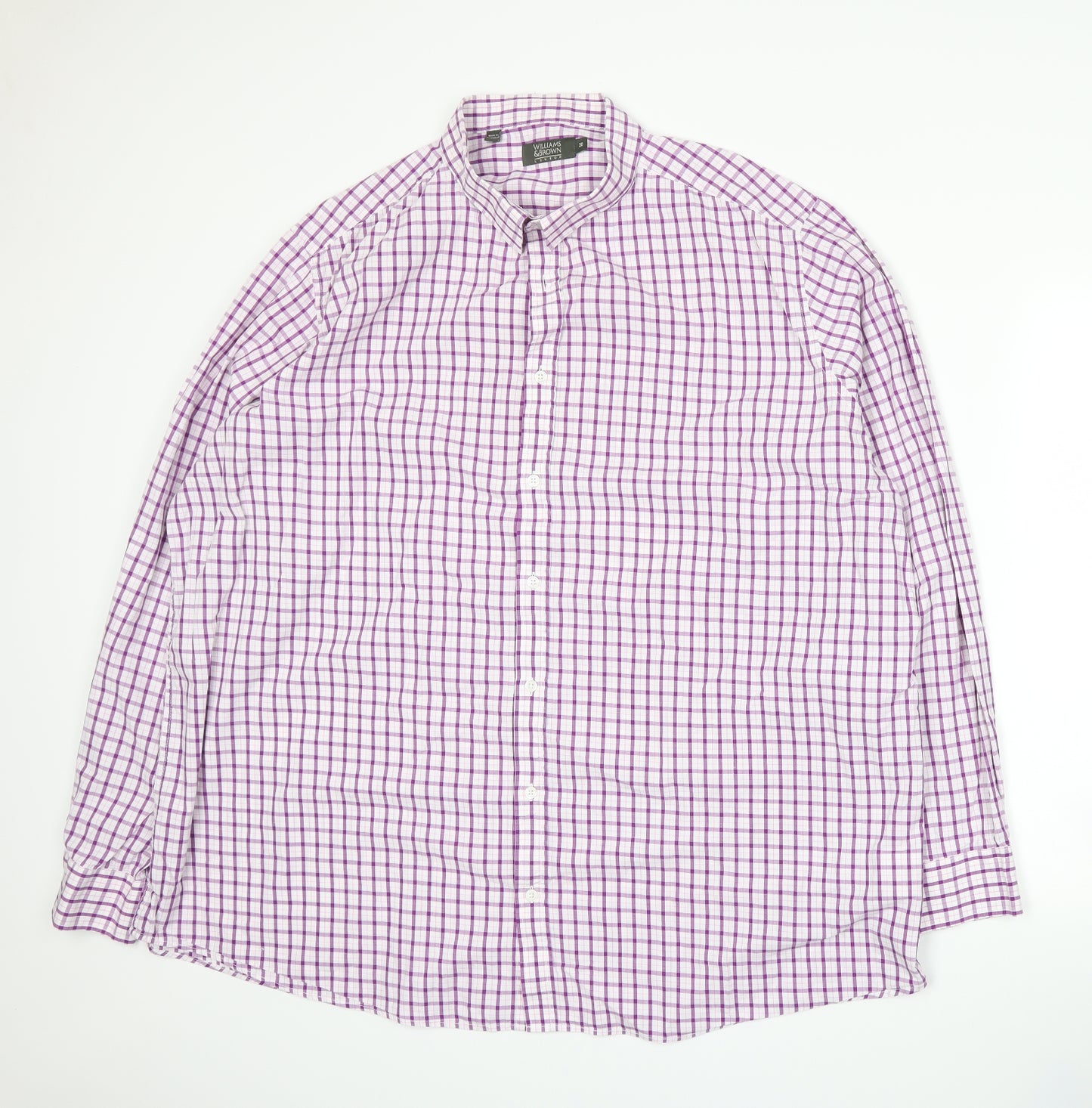 Williams & Brown Mens Pink Check   Dress Shirt Size 20