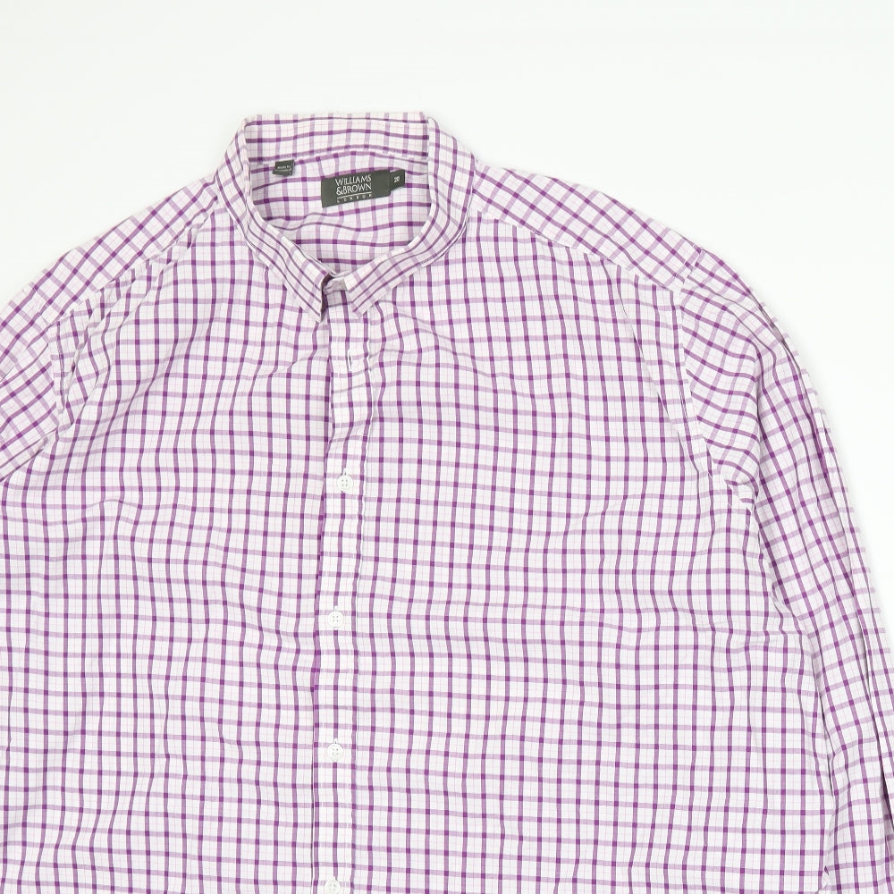 Williams & Brown Mens Pink Check   Dress Shirt Size 20