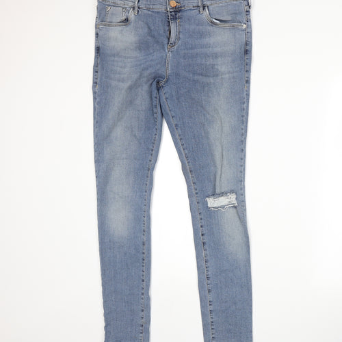 River Island Womens Blue  Denim Skinny Jeans Size 16 L30 in