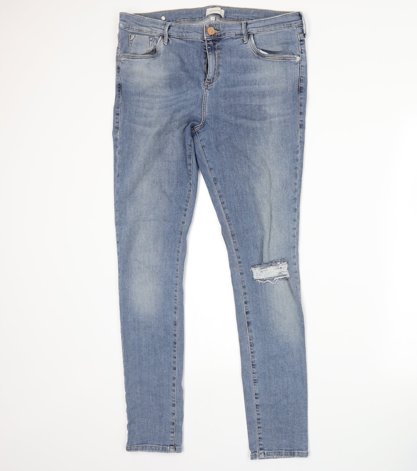 River Island Womens Blue  Denim Skinny Jeans Size 16 L30 in