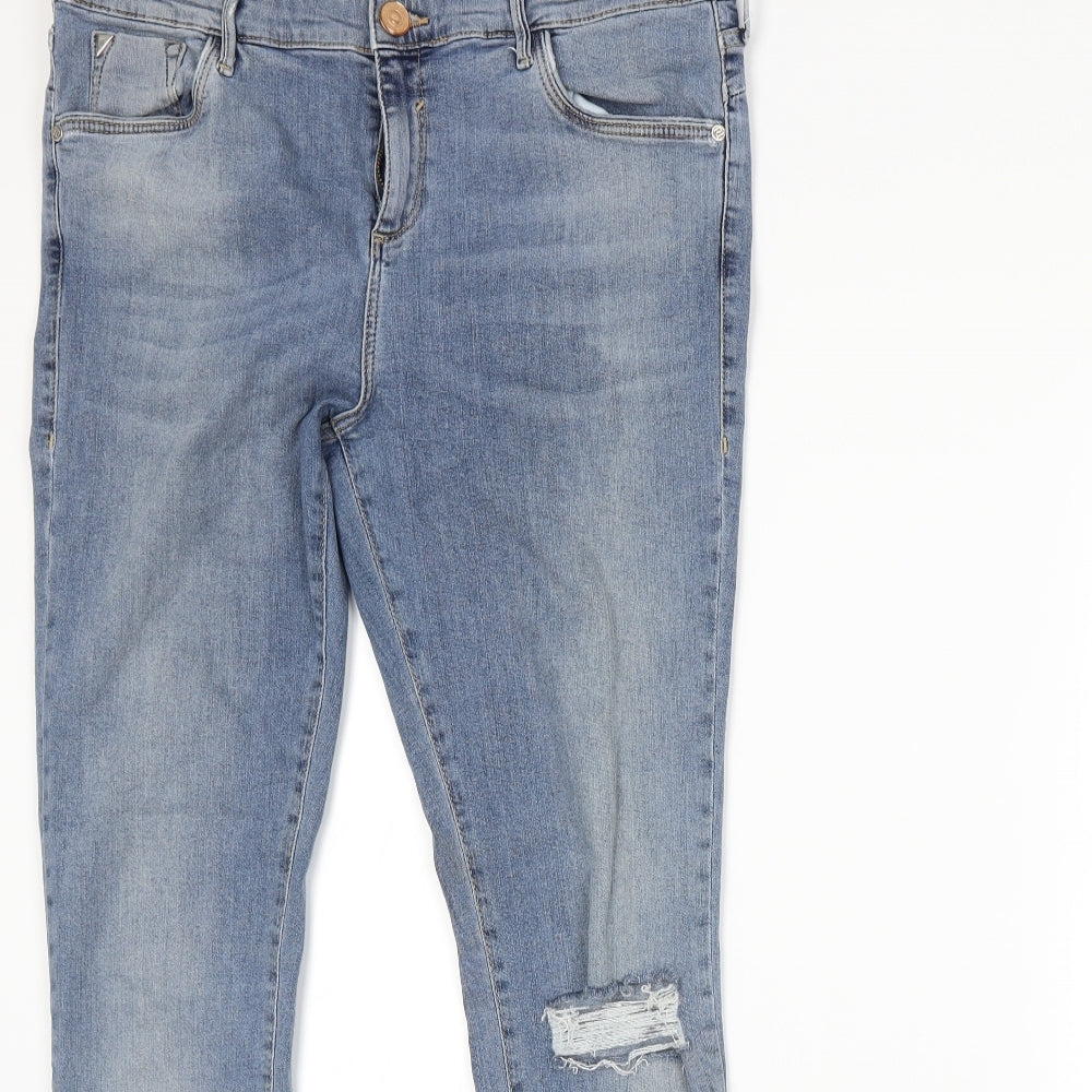 River Island Womens Blue  Denim Skinny Jeans Size 16 L30 in