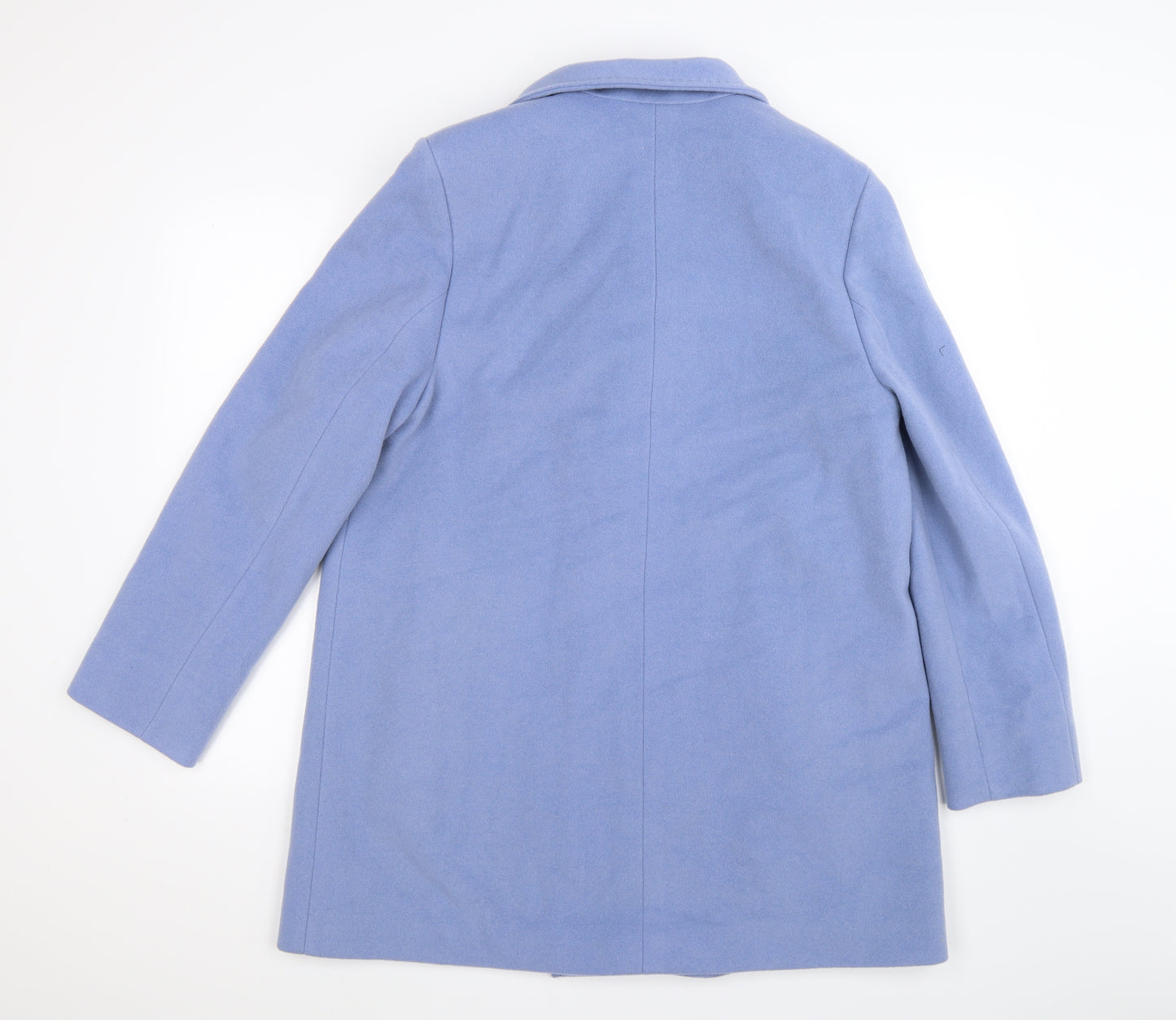 Basler Womens Blue  Fleece Overcoat Coat Size L