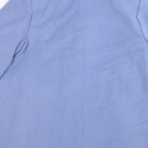 Basler Womens Blue  Fleece Overcoat Coat Size L