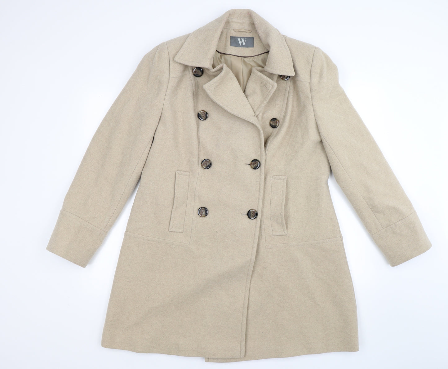 BHS Womens Beige  Fleece Trench Coat Coat Size 18