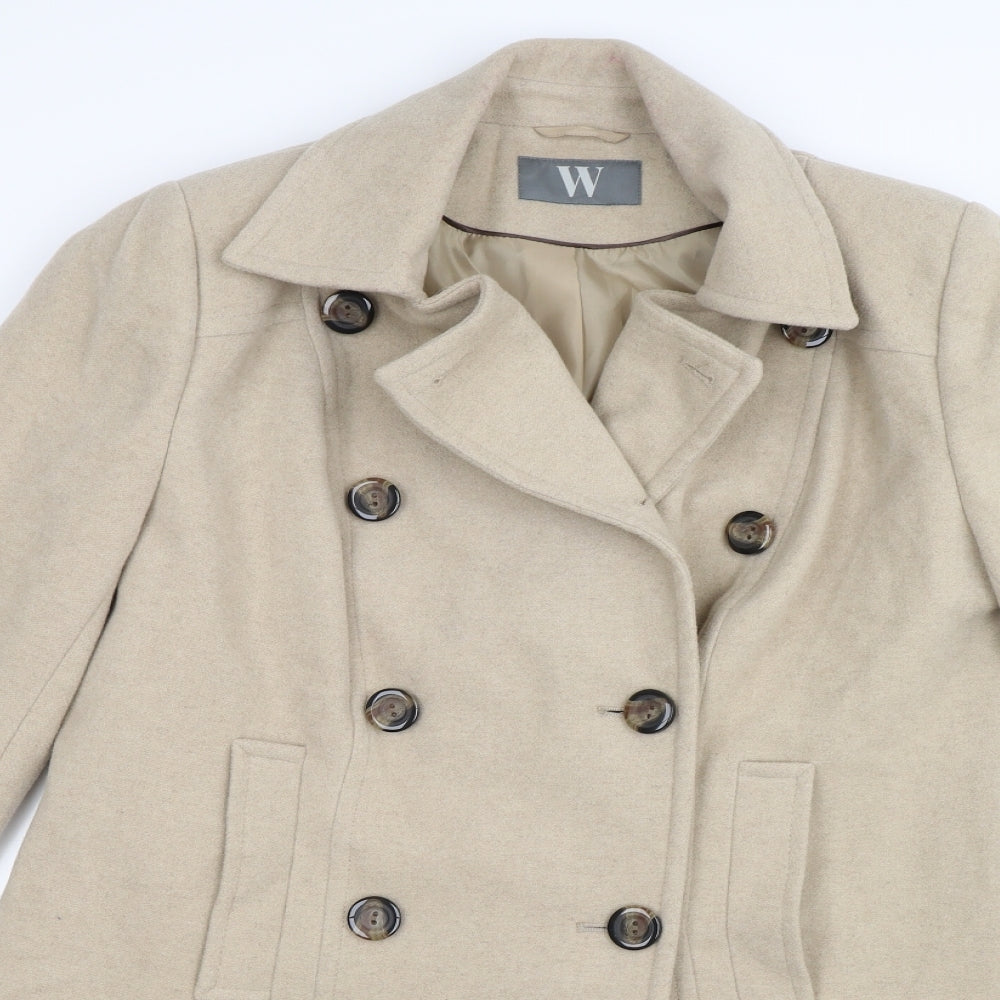 BHS Womens Beige  Fleece Trench Coat Coat Size 18