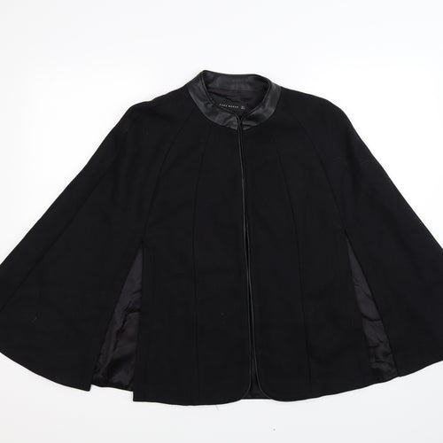Zara Womens Black  Knit Cape Jumper Size L  - poncho