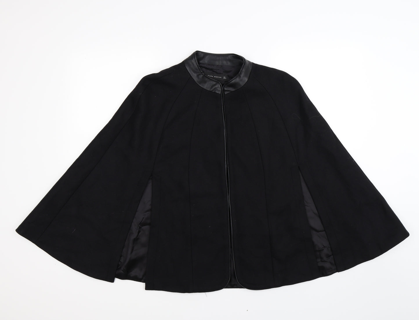 Zara Womens Black  Knit Cape Jumper Size L  - poncho