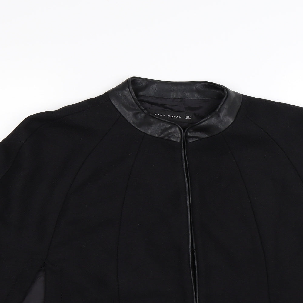 Zara Womens Black  Knit Cape Jumper Size L  - poncho