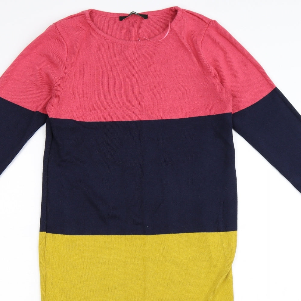 George Womens Multicoloured Striped Knit Jumper Dress  Size 14