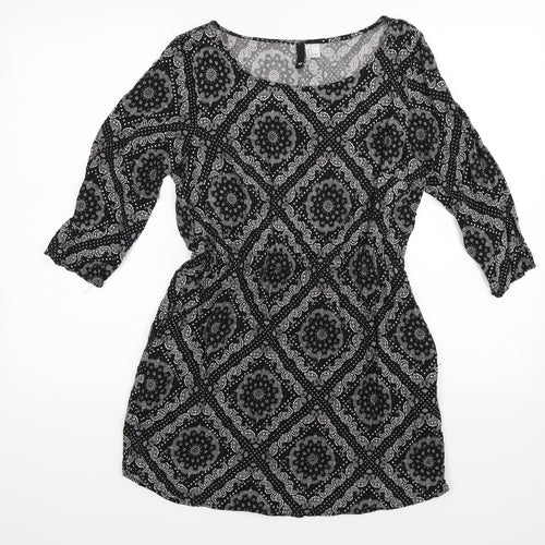Divided Womens Black Paisley  Shirt Dress  Size 10