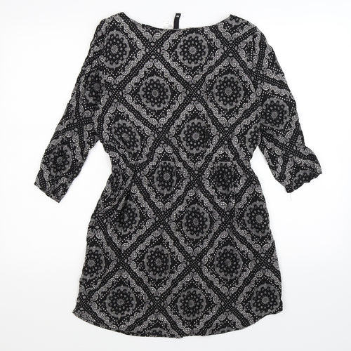 Divided Womens Black Paisley  Shirt Dress  Size 10