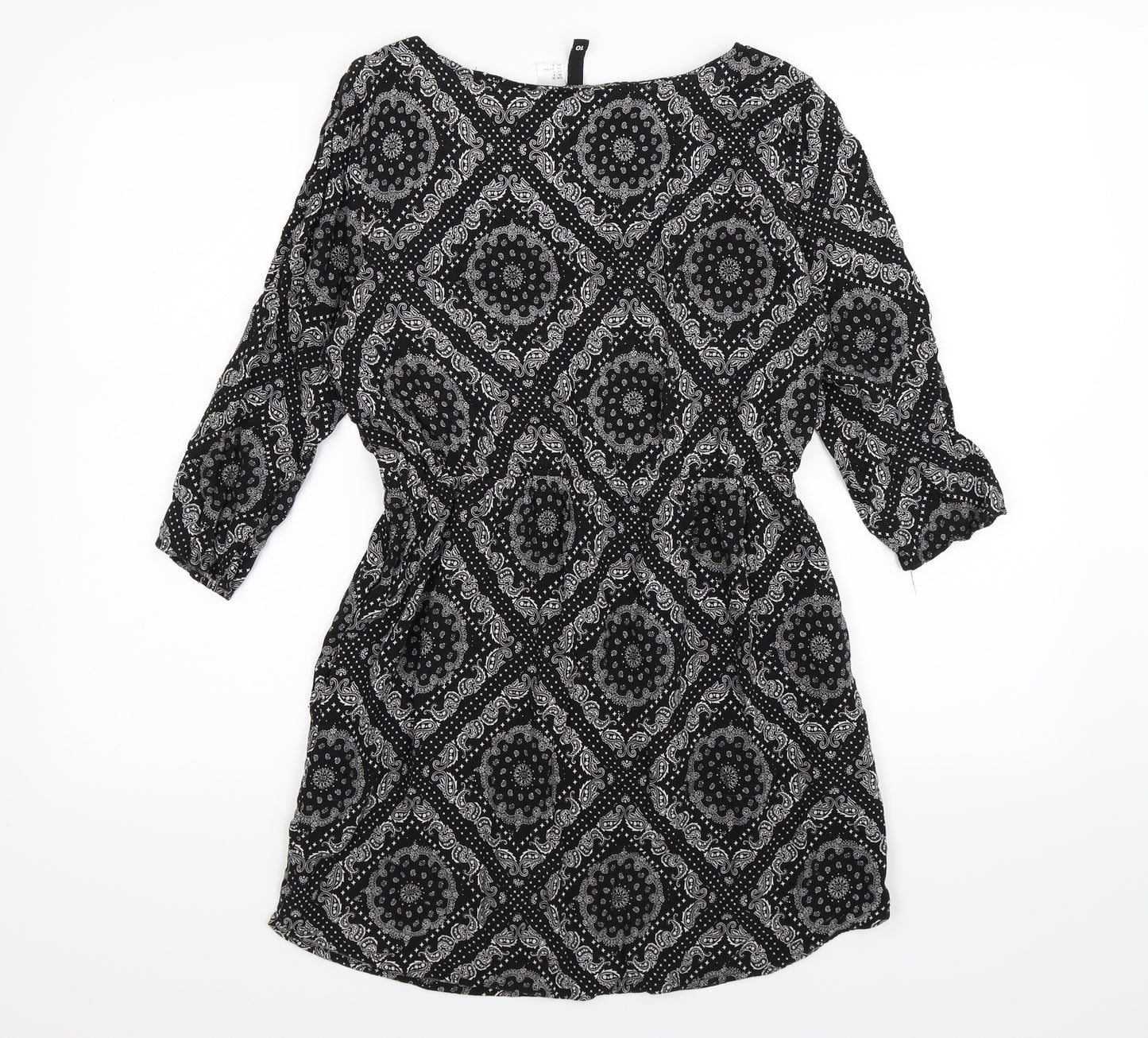 Divided Womens Black Paisley  Shirt Dress  Size 10